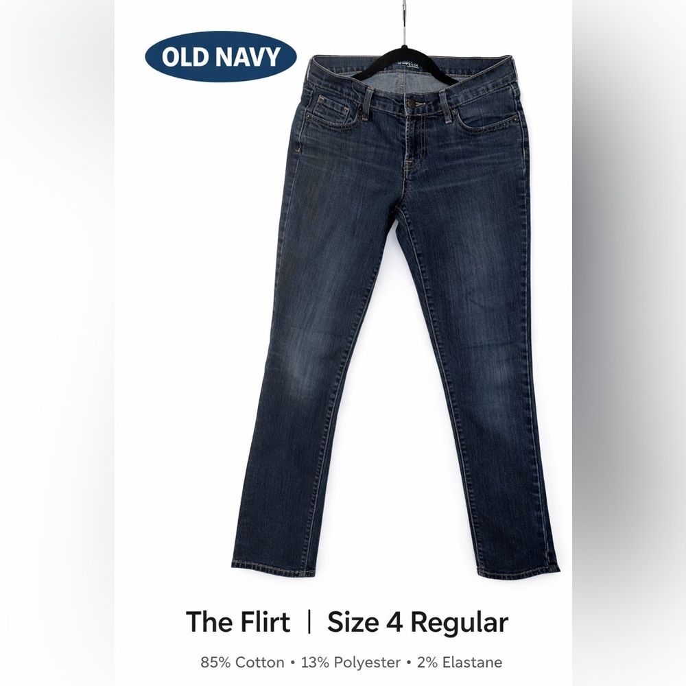 Old Navy The Flirt Jeans Size 4 Regular Dark Wash Mid Rise Stretch